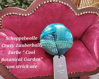 Crazy Zauberball, Schoppelwolle, Farbe "Cool Botanical Garden", fliessender Farbverlauf, made in germany, Stricken, Häkeln