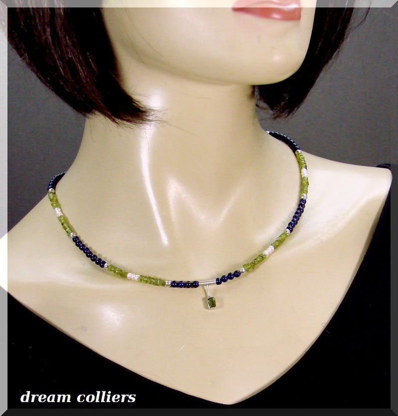Dark blue lapis lazuli necklace
