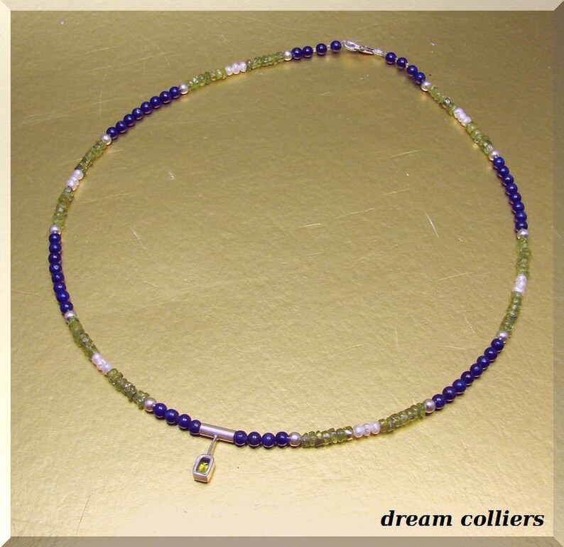 Dark blue lapis lazuli necklace