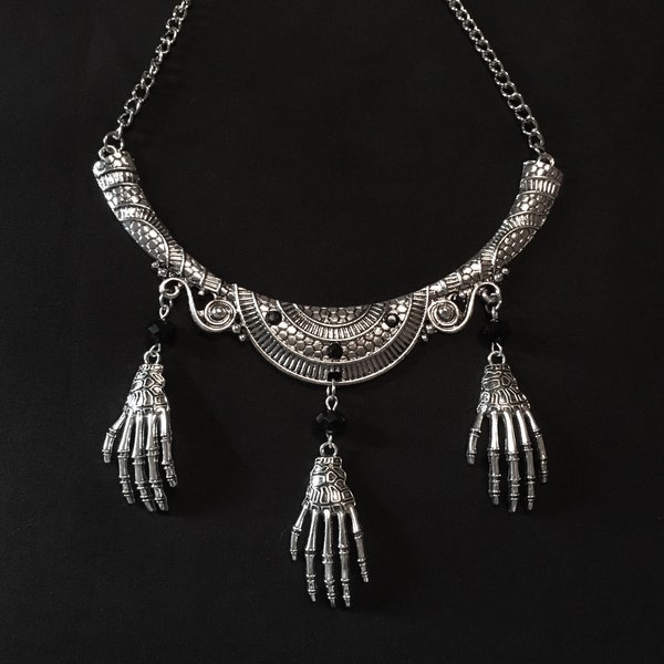 Gothic Ethnic Hands Of Death Necklace