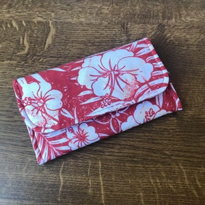 SALE - Rood en wit Hawaiian Print Portemonnee / Portemonnee