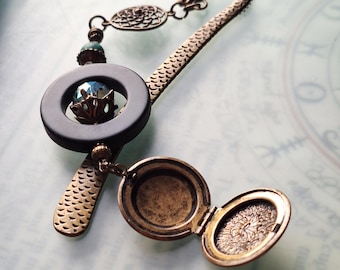 Medallion Dragon Bookmark Magic Bronze Book Mark Fantasy Luxury Gift for Book