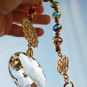 Sun catcher golden rainbow crystal chakra