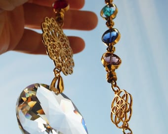 Suncatcher Golden Rainbow Crystal Chakra SF-G-1