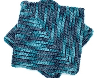 Crocheted pot holders also as coasters, 1 pair of gray and colorful patterns to choose from