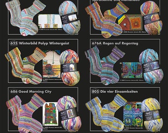 Opal Nach Hundertwasser Serie 2 - 4-fach Sockenwolle 100 g Knäuel alle Farben zur Auswahl