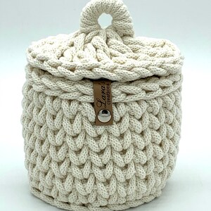 Utensilo crochet basket with lid, jewelry bowl, storage basket, 13 cm diameter image 6