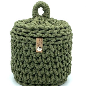 Utensilo crochet basket with lid, jewelry bowl, storage basket, 13 cm diameter image 1