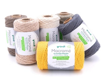 Gründl Macrame Garn 3 mm - 95 m / 330 g  (2 x 30 Fäden)