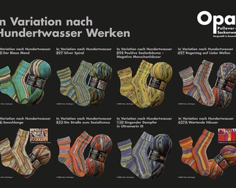 Opal Nach Hundertwasser Serie 1 - 4-fach Sockenwolle 100 g Knäuel alle Farben zur Auswahl