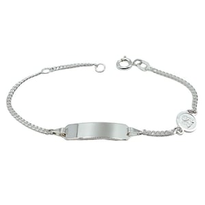 Babyarmband mit Gravur Namensarmband Coin Schutzengel Prägung 925 Silber, Kinderarmband mit Gravur, Geschenk Geburt, Taufe, Geburtstag