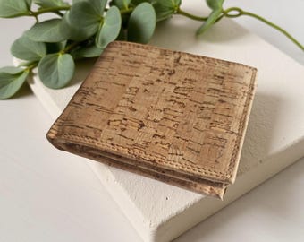 Portafoglio vegano personalizzato, portafoglio in sughero con incisione, regalo di compleanno, regalo di Natale, sostenibile, ecologico, idea regalo per lui e per lei