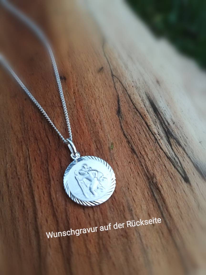 Christophorus Anhänger aus Silber Gott schütze Dich Gravur kaufen