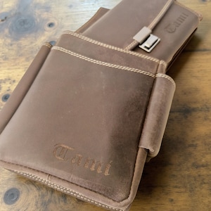 Personalisierbare Kellnerbörse mit Halfter und Kette, Hunter-Leder, professionelles Kellnerportemonnaie, Geschenk, Gastronomie, Bar, Kneiper