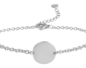 Armband mit Gravur, Damen Damenarmband persönlich, silber Gravurarmband Plättchen Geschenk Weihnachten Geburtstag Weihnachtsgeschenk Schmuck