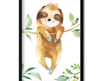 Sloth Poster Etsy