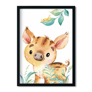 A4 / A3, immagini per la cameretta dei bambini, poster per la cameretta dei bambini * animali della foresta cinghiali * decorazioni per la cameretta dei bambini, ragazzo, ragazza, immagini per la cameretta dei bambini ad acquerello