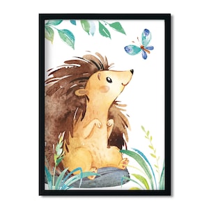 A3 / A4 / A5, immagini per la cameretta dei bambini, poster per la cameretta dei bambini * animali della foresta riccio * decorazioni per la cameretta dei bambini, ragazzo, ragazza, immagini per la cameretta dei bambini ad acquerello