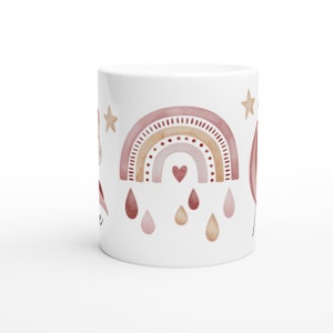 Personalized children's mug with name, children's mug, kindergarten mug for girls and boys, back-to-school gift, unicorn rainbow pink image 3