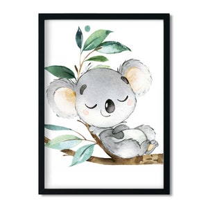 A4 / A3, immagini per la cameretta dei bambini, poster per la cameretta dei bambini, immagini per la cameretta dei bambini, decorazione per la cameretta dei bambini - koala - animali della giungla, ragazza, ragazzo