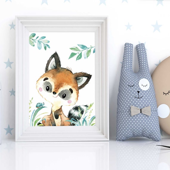 3er Set Waldtiere Poster - 30x40cm Kinderzimmer Deko Ohne Rahmen