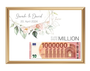 Wedding gift personalized / wedding money gift / wedding gift / gifts newlyweds money packaging / your first million - A4