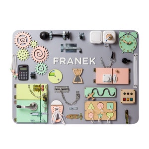 Tableau occupé premium avec nom, Tableau occupé pour deux, Tableau occupé pour frères et sœurs, Tableau d’activités personnalisé, Jouets en bois Montessori, Bébé Montessori