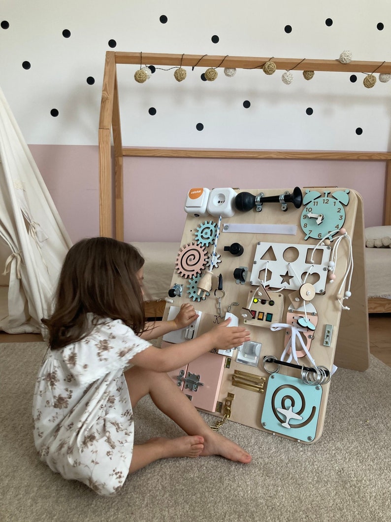 Personalized Busy Board for Toddler Pastel Busy Board With Etsy