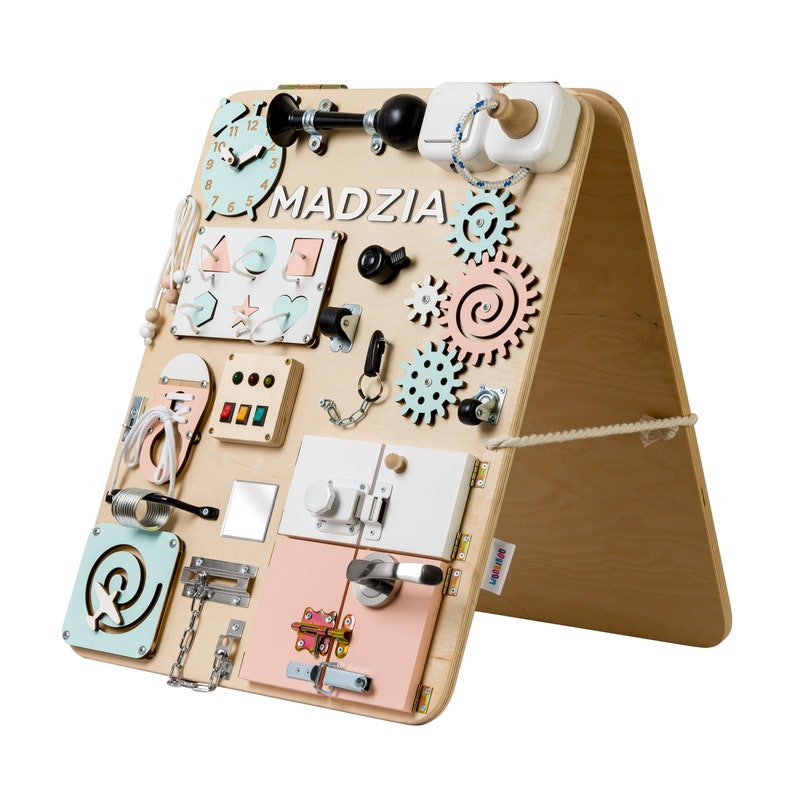 Personalized Busy Board for Toddler Pastel Busy Board With Etsy