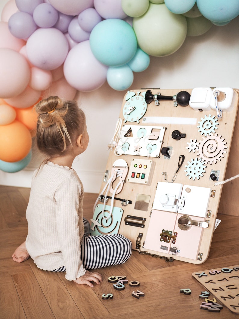 Personalized Busy Board for Toddler Pastel Busy Board With Etsy