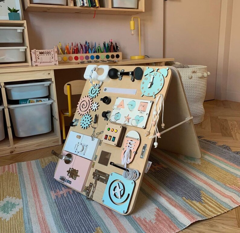 Personalized Busy Board for Toddler Pastel Busy Board With Etsy