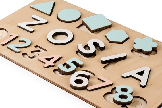 Puzzle en bois personnalisé avec prénom pour enfants, jouets pour