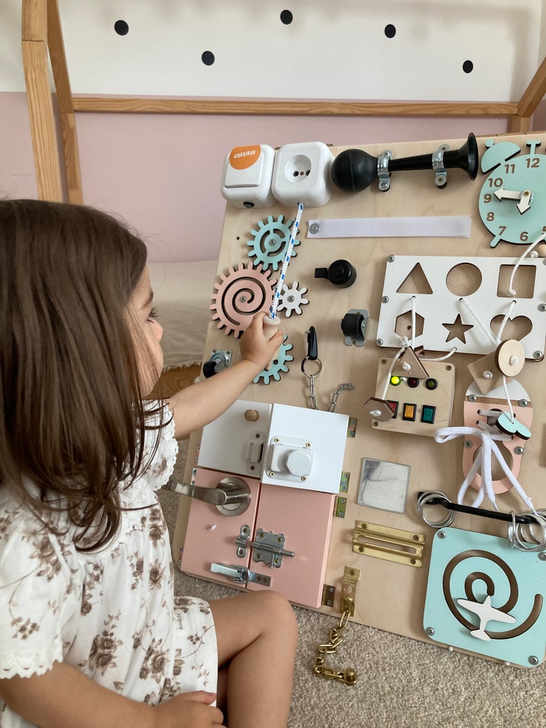 Personalized Busy Board for Toddler Pastel Busy Board With Etsy