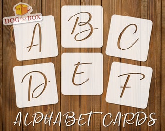 Alphabet stencils font n.10 - uppercase, individual letters A to Z, single letter stencils, stencils for painting, stencils, italic font