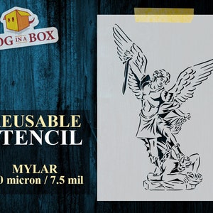 Saint Michael Stencil n.3: Reusable Mylar Archangel Design