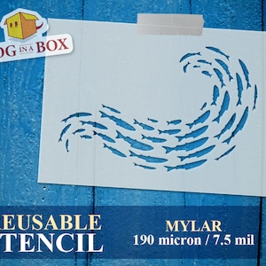 Fish stencil n.10, fish swarm, sea stencil, ocean, stencil for painting, stencils for Wood Signs, fish in circle stencil, reusable stencil