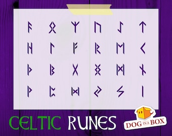 Runes stencil n.2 - Runic stencil for wood signs and stones. Runic alphabet stencil. Runes stencil for stones and wood. Reusable stencil