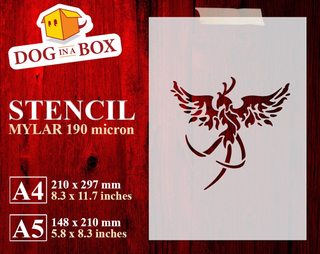 Phoenix Stencil N.1 - Reusable Stencil for Wood Signs, Fabrics and ...