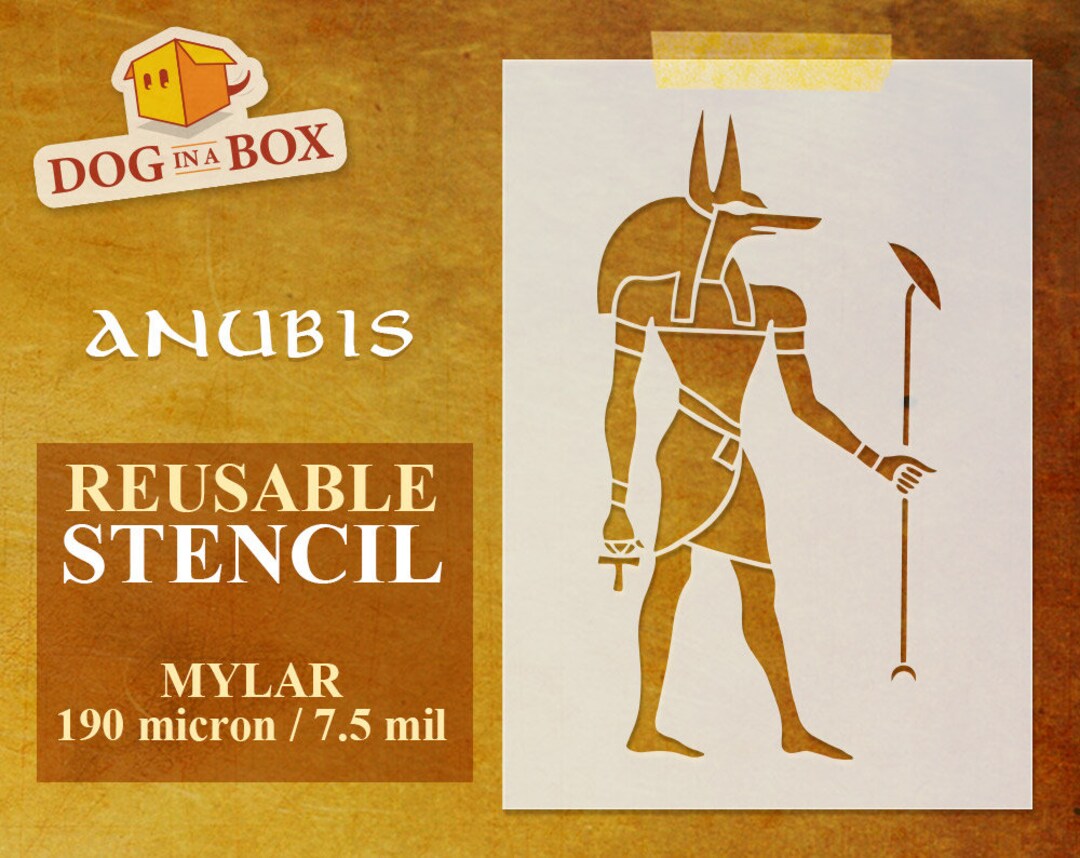 Anubis Stencil: Reusable Egyptian Stencil for Painting on Wall, Wood ...