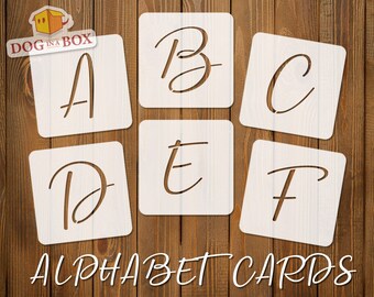 Alphabet stencils font n.10 - uppercase, calligraphy font stencil, individual letters A to Z, single letter, stencils for painting on Wood