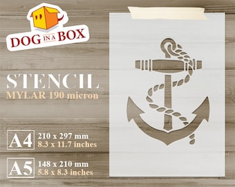 Pochoir ancre n.2 : pochoir nautique réutilisable pour peindre sur les murs, le bois, la maison et les meubles