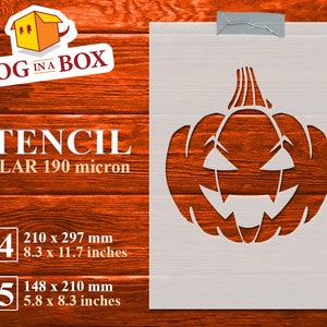 Pompoenstencil nr. 4: herbruikbaar halloweendecor, muur- en stoffensjabloon