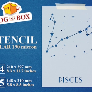 Pisces Constellation stencil, stars stencil, wall decor stencil, galaxy stencil, zodiac stencil, stars, universe, stencil, pisces stencil