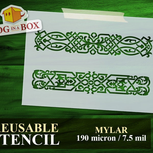 Celtic Knots pattern n.6 - Celtic stencil, pattern stencil, geometric stencil, stencil for wood, stencil for painting, border stencil