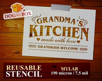 Grandma's Kitchen stencil n.1 - Reusable vintage kitchen stencil. Stencil for kitchens decor and wood signs