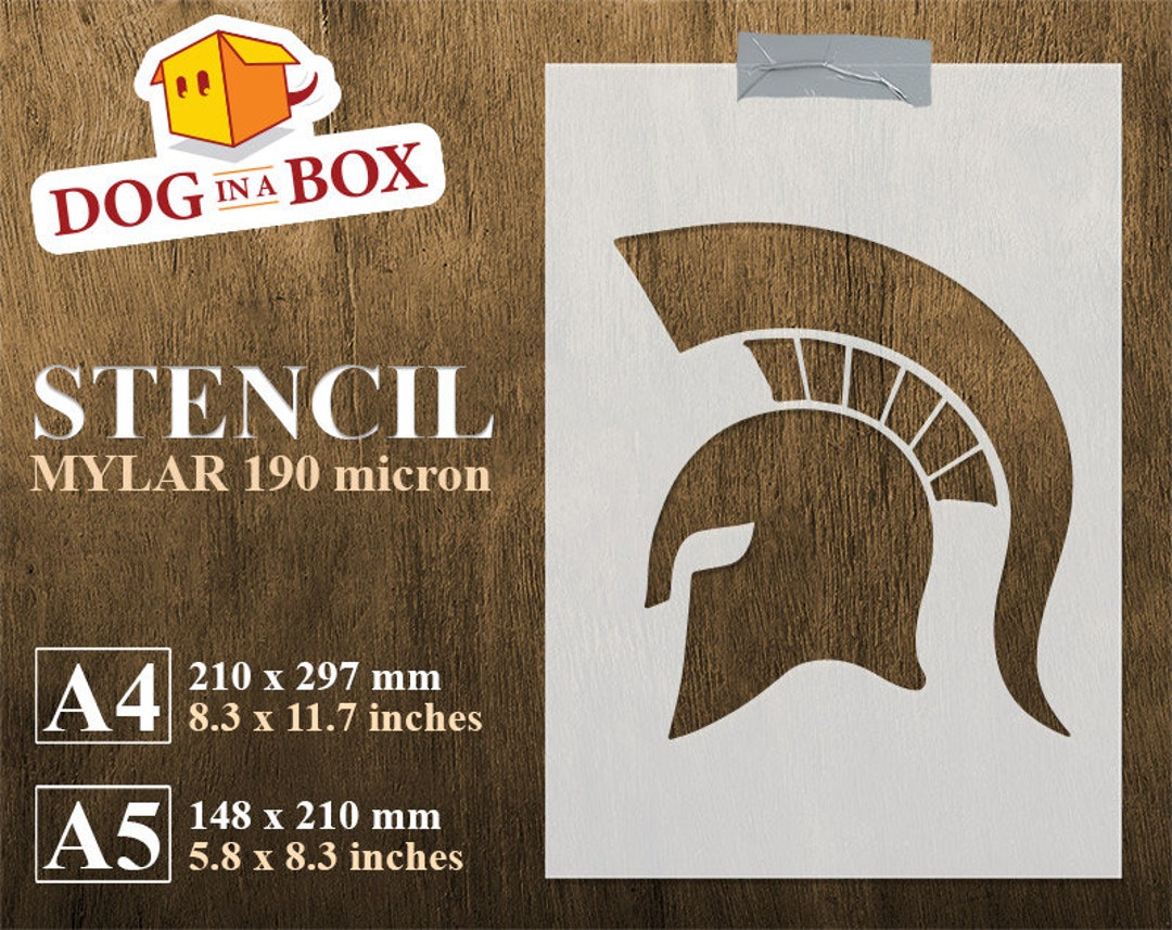 Spartan Helmet Stencil N.3 - Reusable Spartan Stencil, Warrior Stencil ...