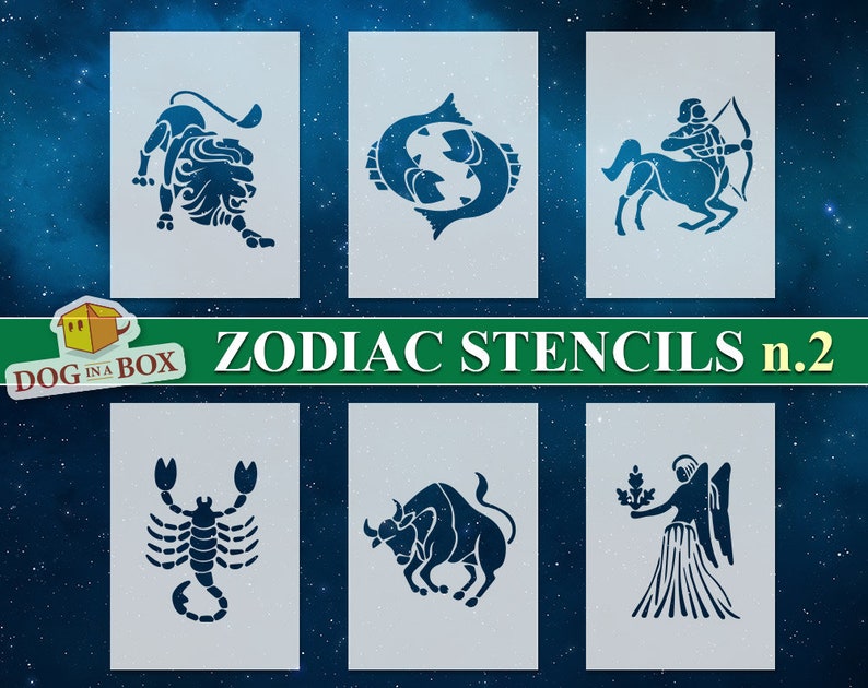 Zodiac Signs Stencils N.2 Pick Your Astrological Sign Etsy