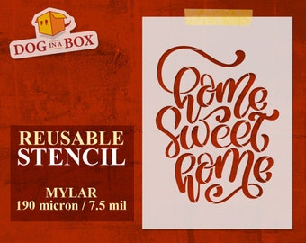 Home Sweet Home Stencil n.3: Reusable stencil for home decor, wood signs, walls and furniture decor