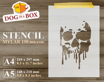 Reusable Skull Stencil n.1: Graffiti Art stencil for Painting on wall, clothes, wood