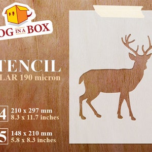Deer stencil Nr. 2 - Wiederverwendbare Hirsch Schablone, Weihnachtsdekor Schablone zum Malen auf Wänden, Hölzern und Stoffen